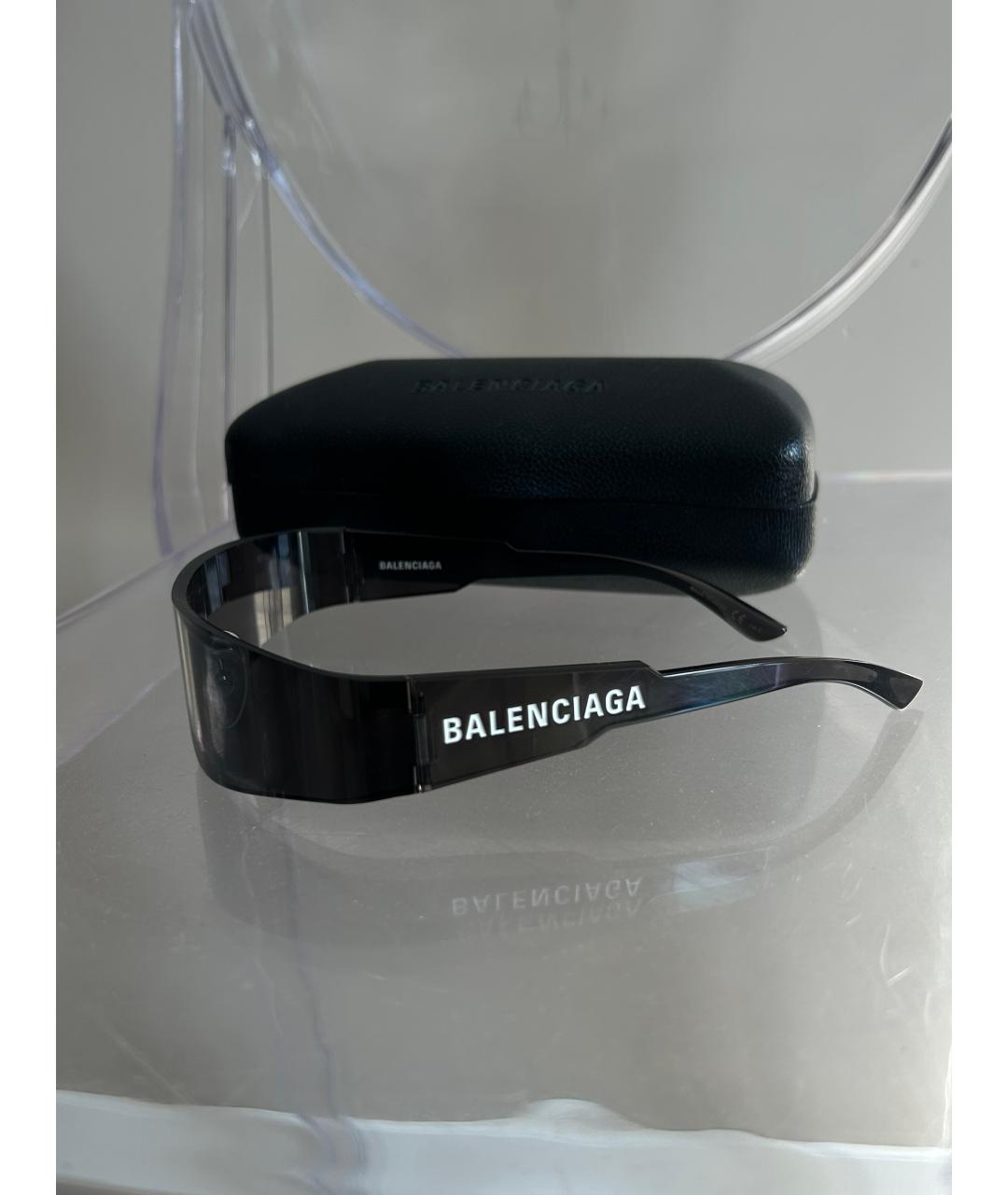 BALENCIAGA Черные пластиковые солнцезащитные очки, фото 3