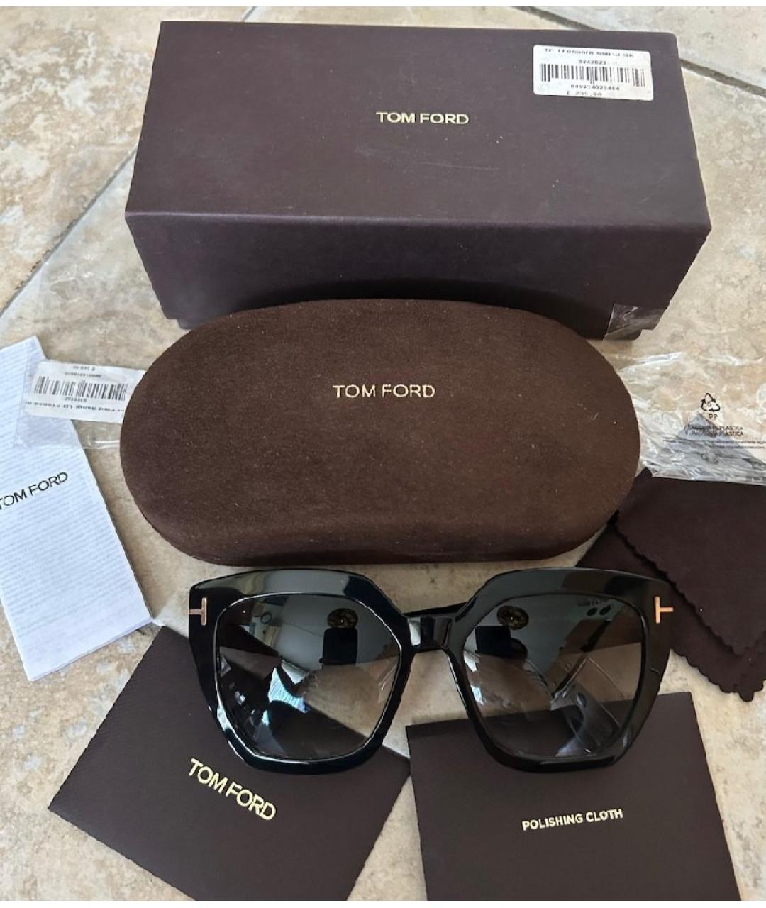 TOM FORD Черные пластиковые солнцезащитные очки, фото 6