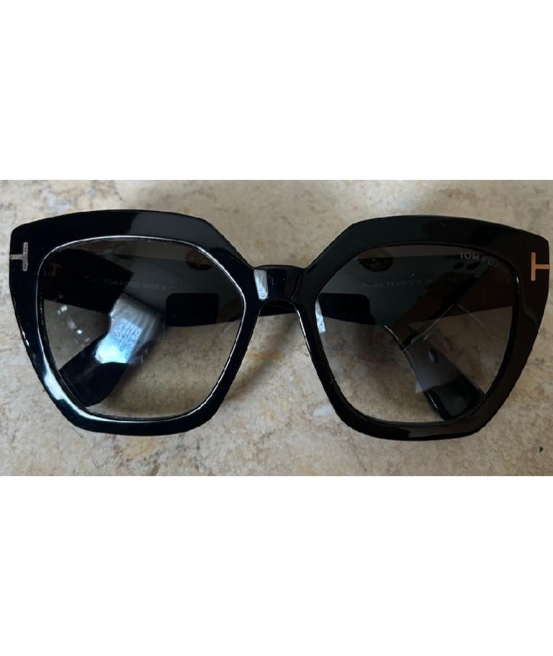 TOM FORD Черные пластиковые солнцезащитные очки, фото 3