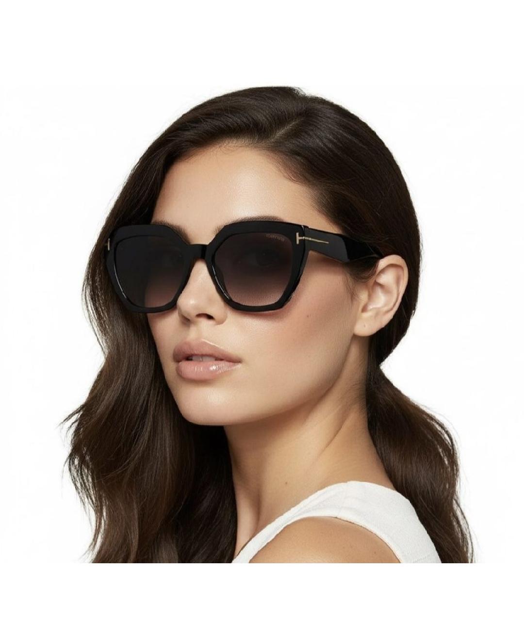 TOM FORD Черные пластиковые солнцезащитные очки, фото 8