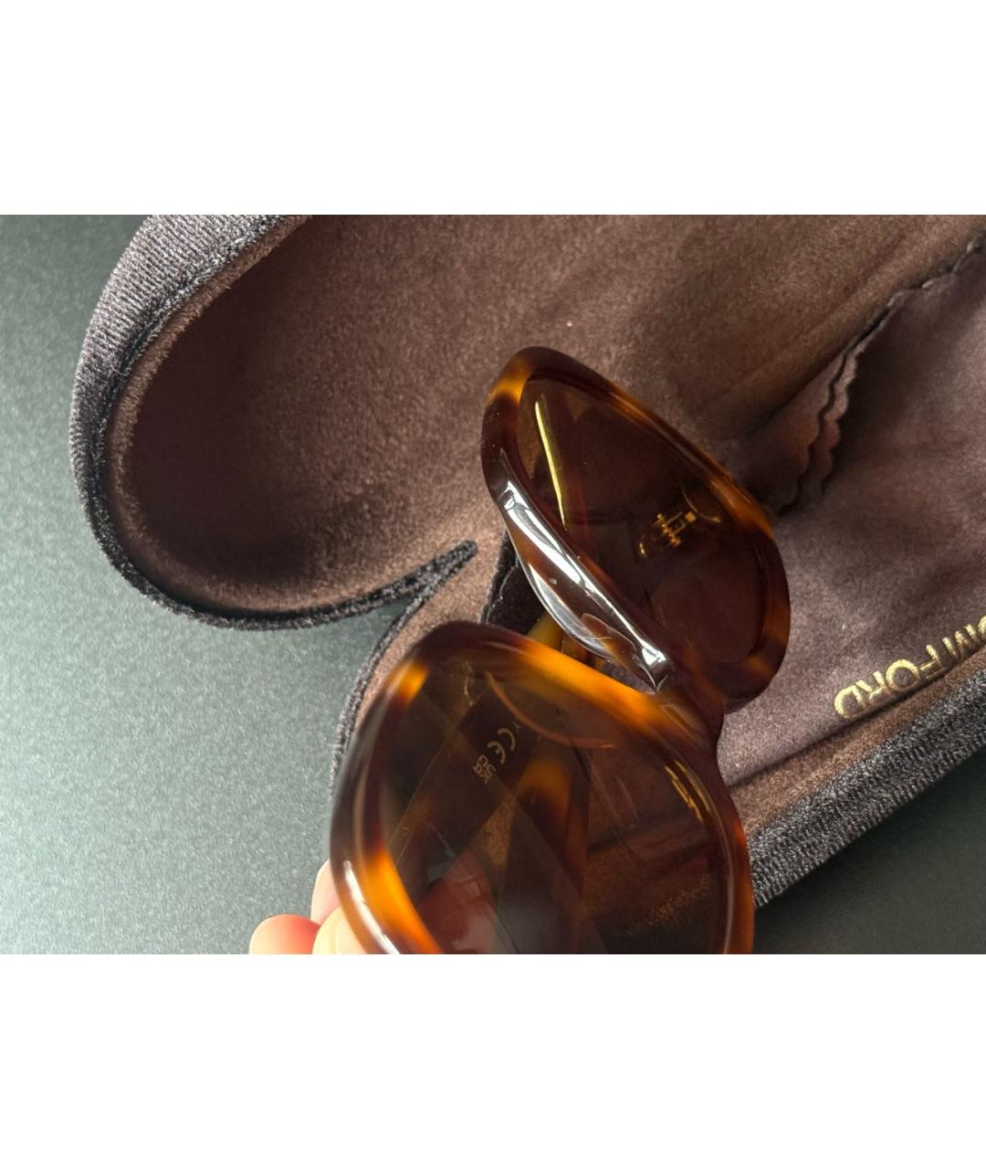 TOM FORD Коричневые пластиковые солнцезащитные очки, фото 4