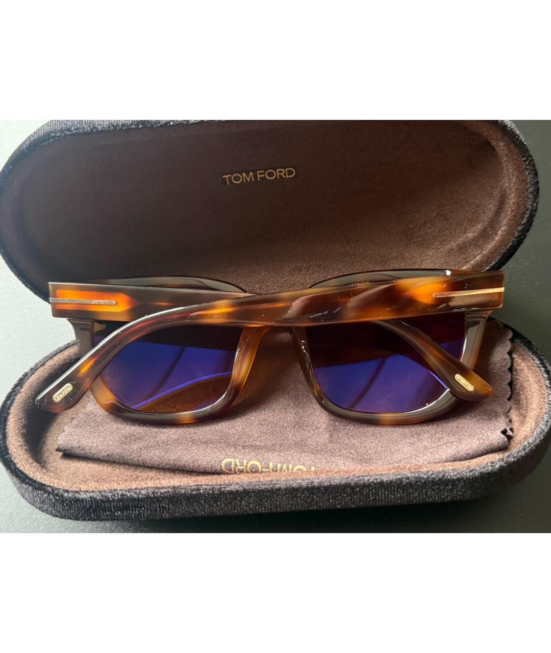 TOM FORD Коричневые пластиковые солнцезащитные очки, фото 3