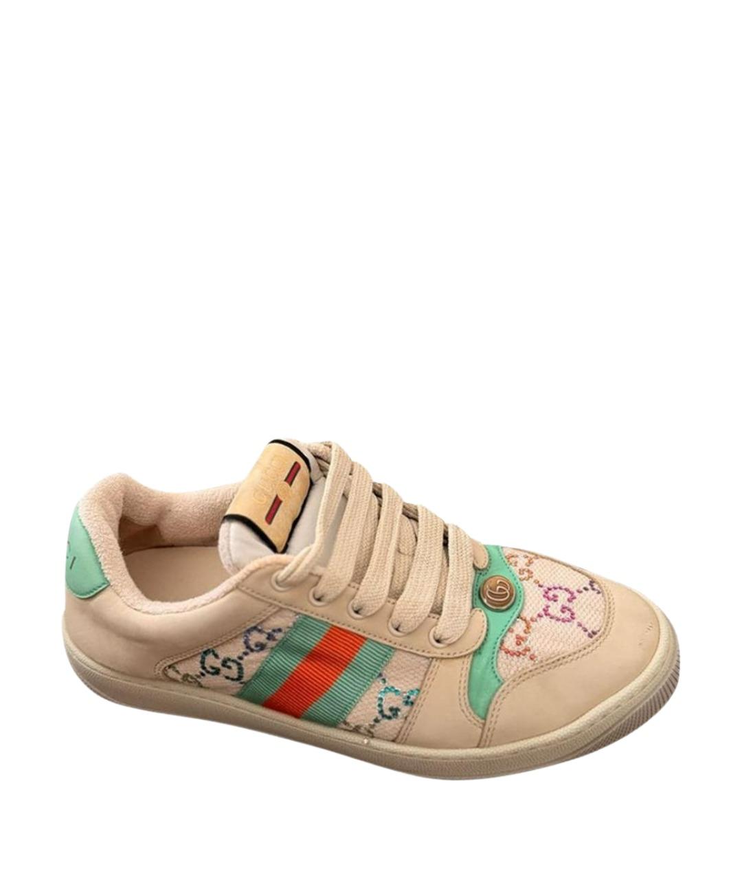 GUCCI Бежевые текстильные кеды, фото 1