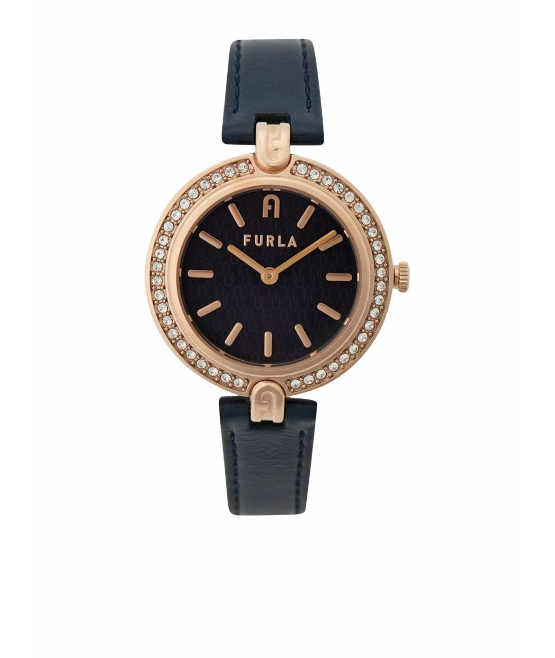 FURLA Темно-синие металлические часы, фото 1
