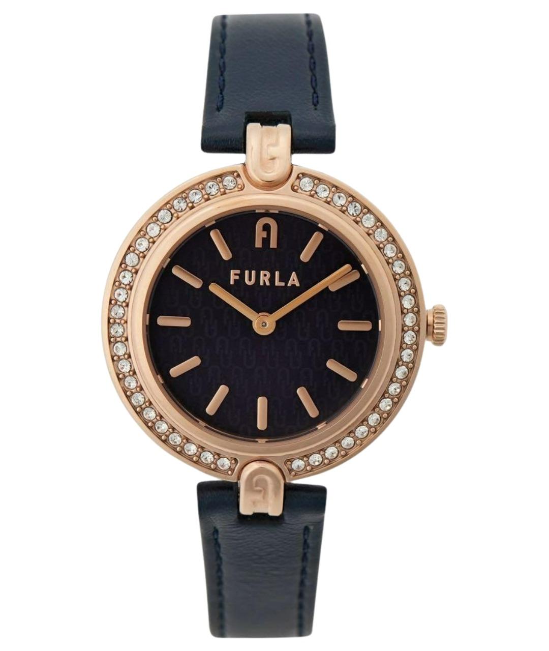 FURLA Темно-синие металлические часы, фото 8
