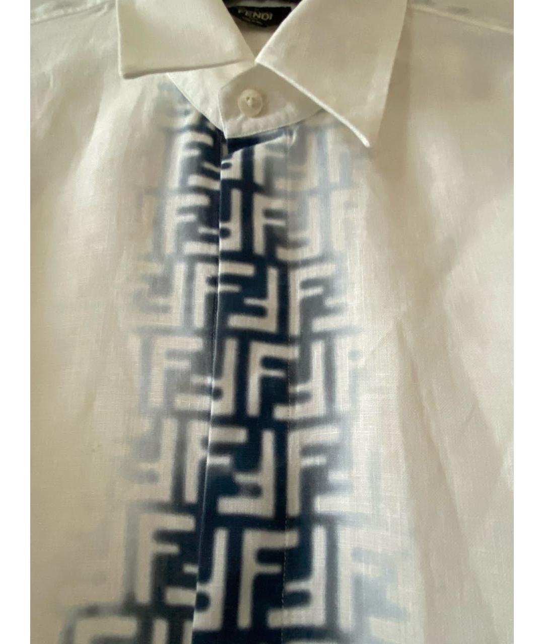 FENDI Белая льняная кэжуал рубашка, фото 7