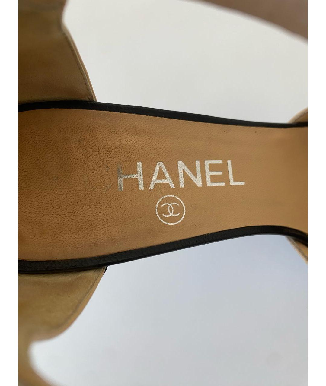 CHANEL Бежевые кожаные туфли, фото 7