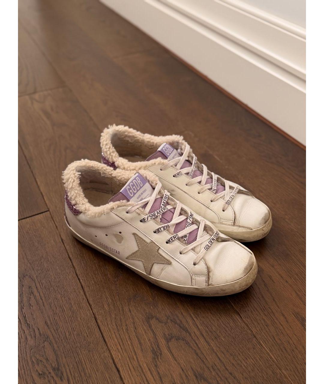 GOLDEN GOOSE Белые кожаные кеды, фото 2