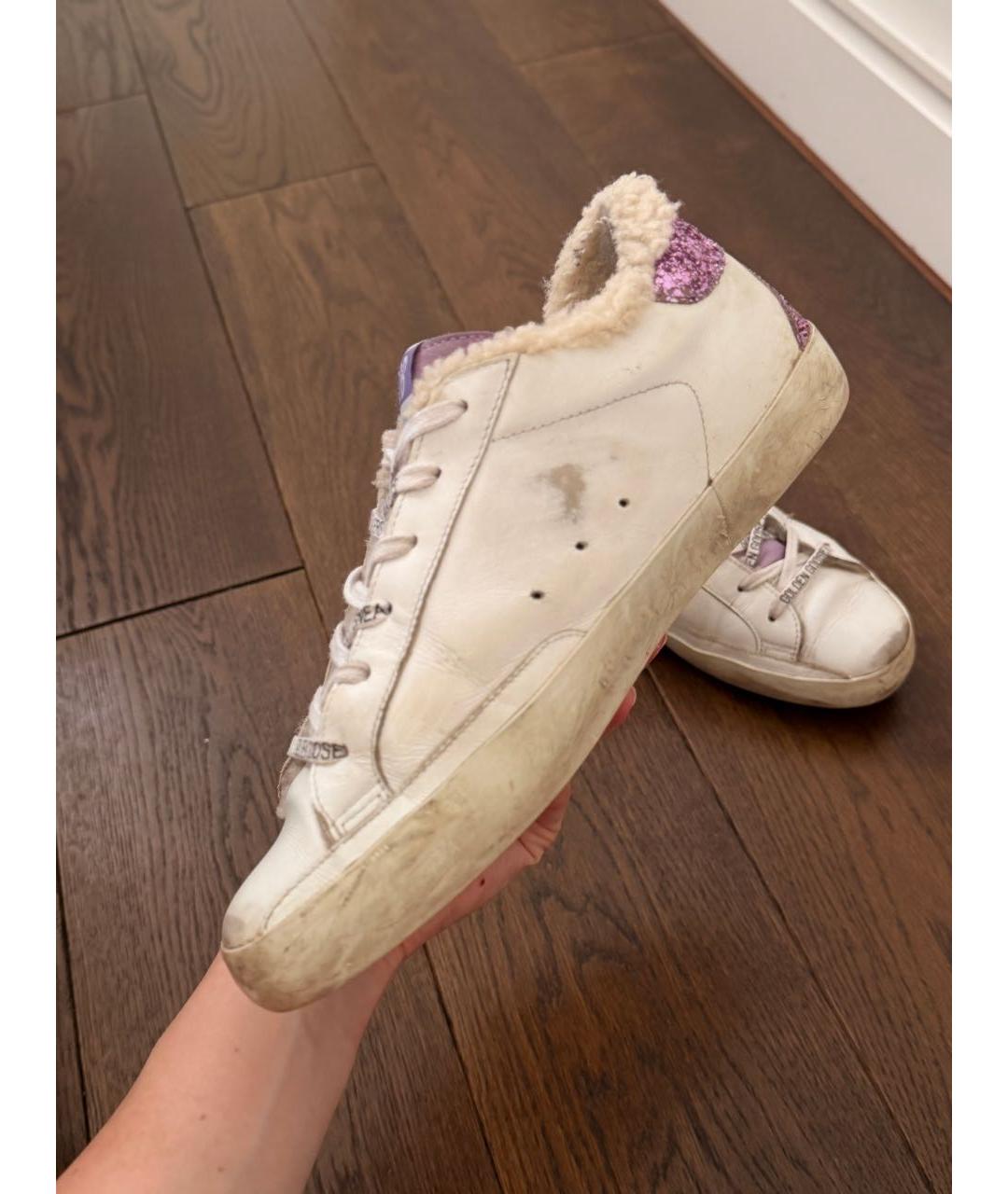 GOLDEN GOOSE Белые кожаные кеды, фото 3