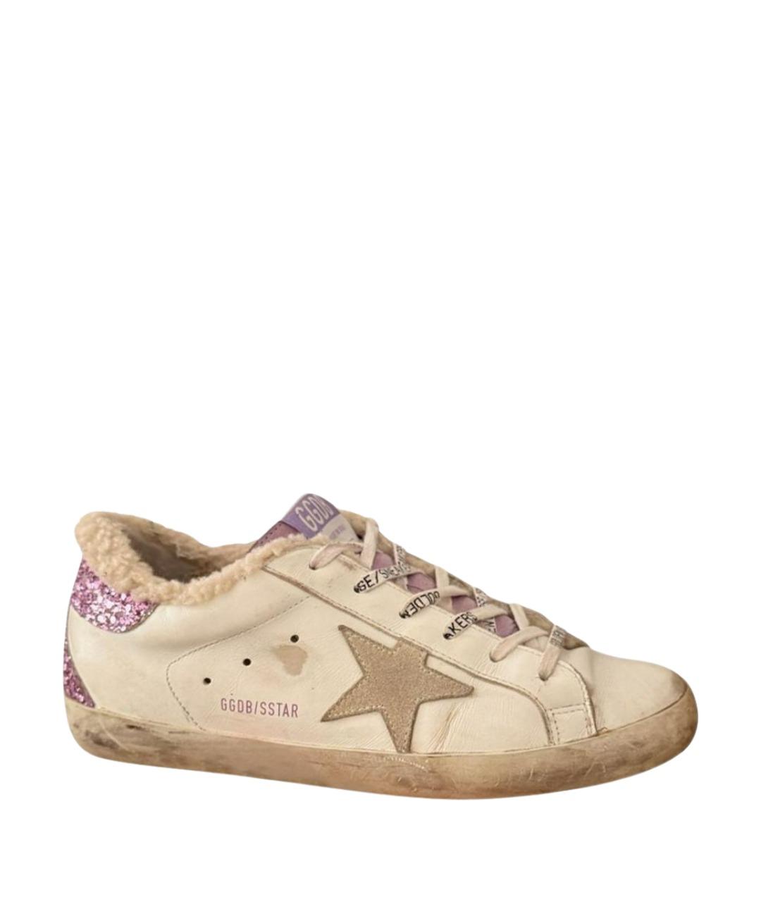 GOLDEN GOOSE Белые кожаные кеды, фото 1