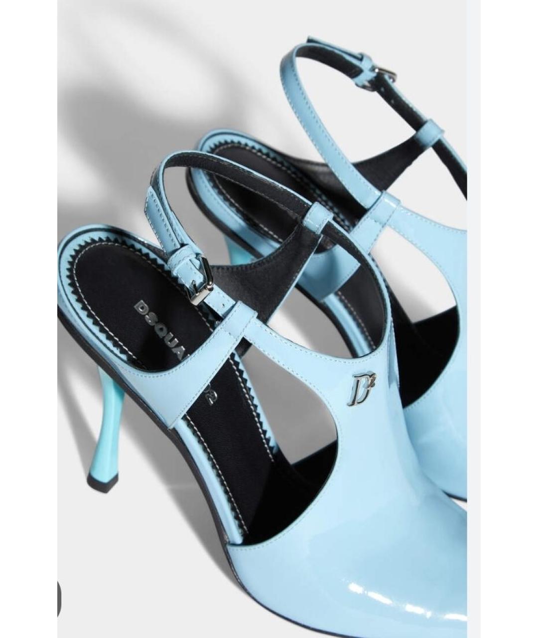 DSQUARED2 Голубые туфли из лакированной кожи, фото 3