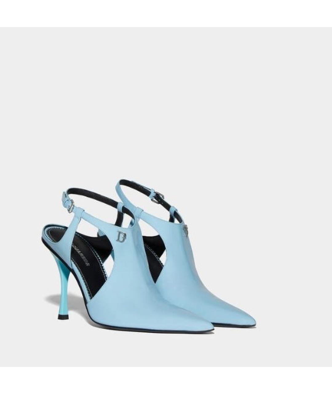 DSQUARED2 Голубые туфли из лакированной кожи, фото 2
