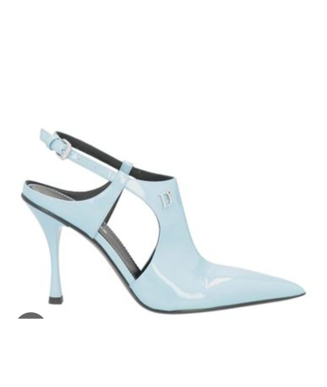 DSQUARED2 Голубые туфли из лакированной кожи, фото 10