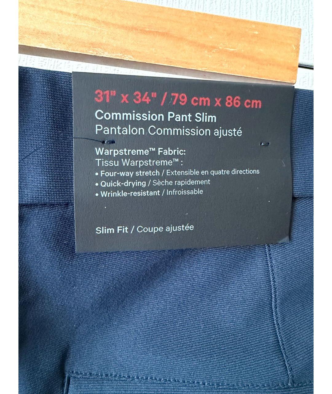 Lululemon Темно-синие нейлоновые классические брюки, фото 4