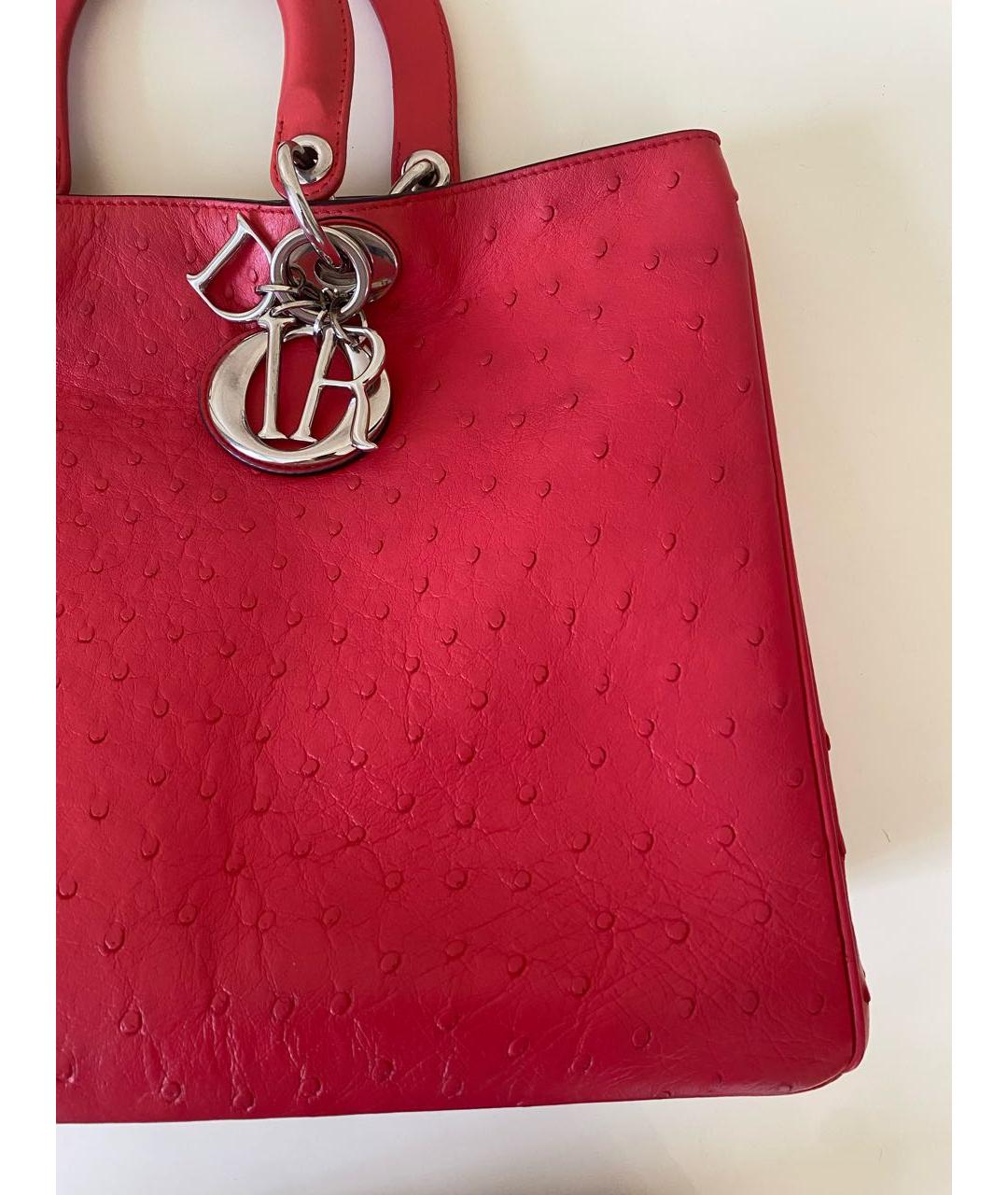 CHRISTIAN DIOR Коралловая сумка тоут из экзотической кожи, фото 4