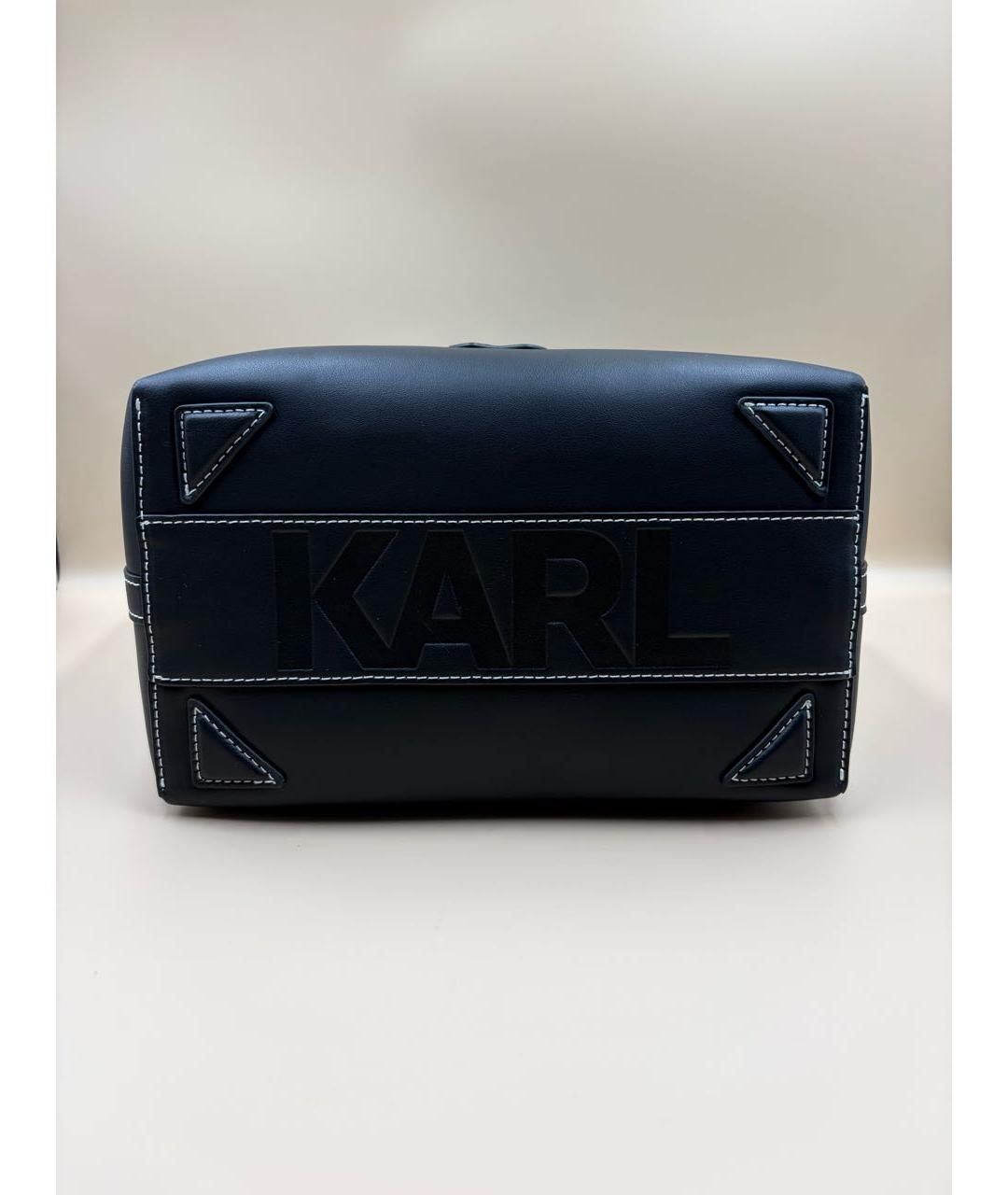 KARL LAGERFELD Черная кожаная сумка тоут, фото 5