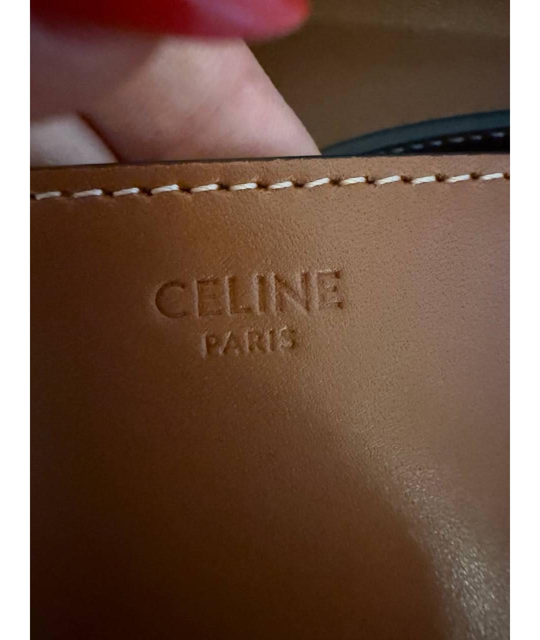 CELINE Коричневая кожаная сумка через плечо, фото 5
