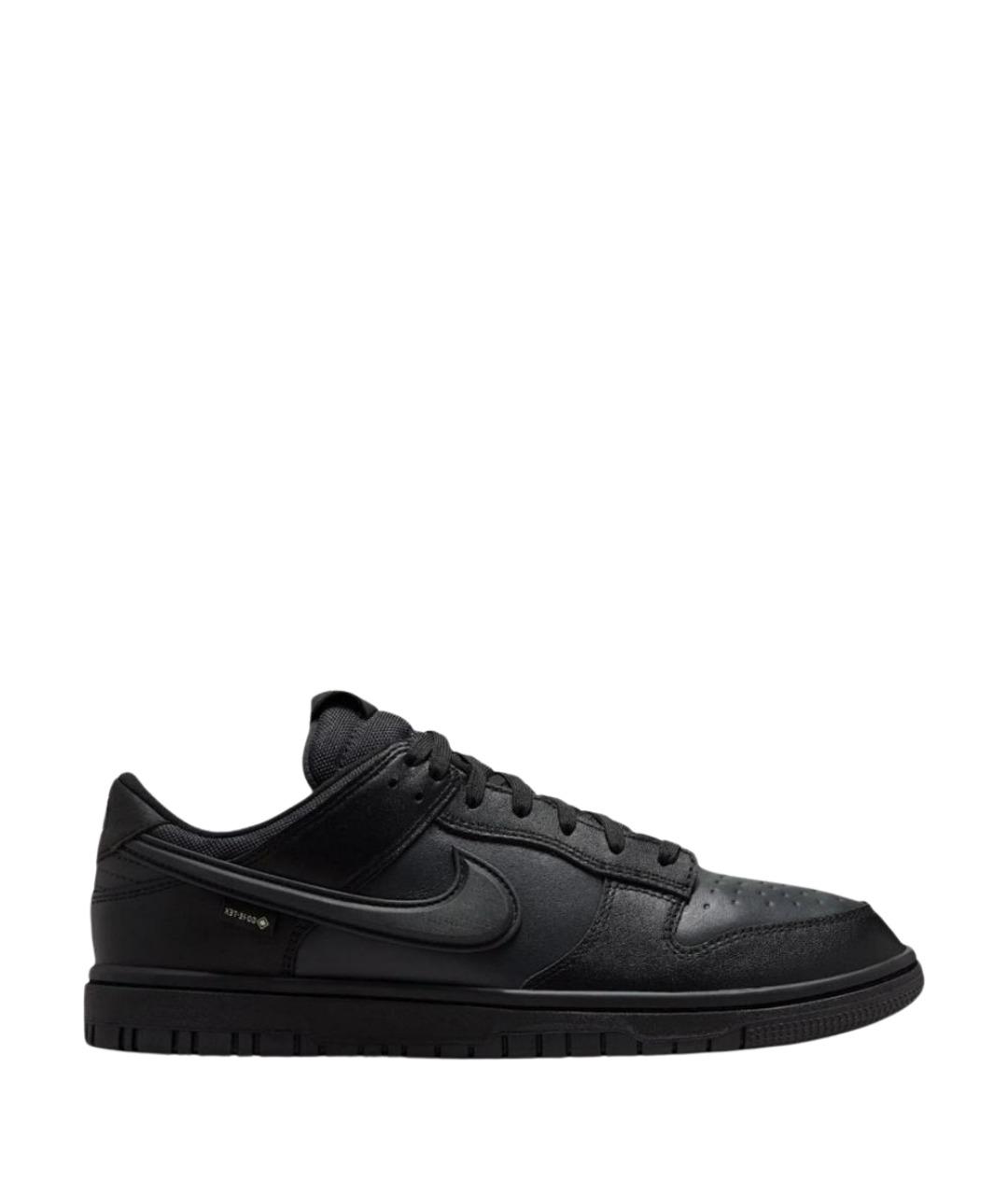 NIKE Черные кожаные низкие кроссовки / кеды, фото 1