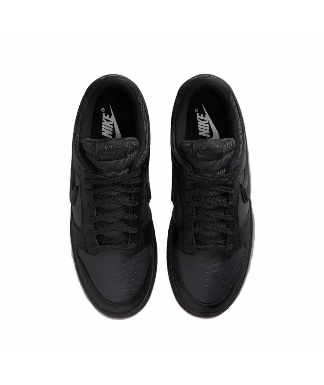 NIKE Черные кожаные низкие кроссовки / кеды, фото 3