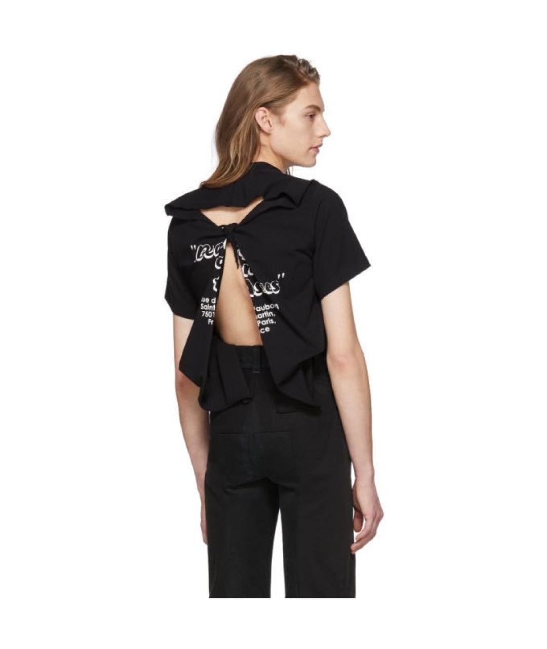 VETEMENTS Черная хлопковая футболка, фото 4