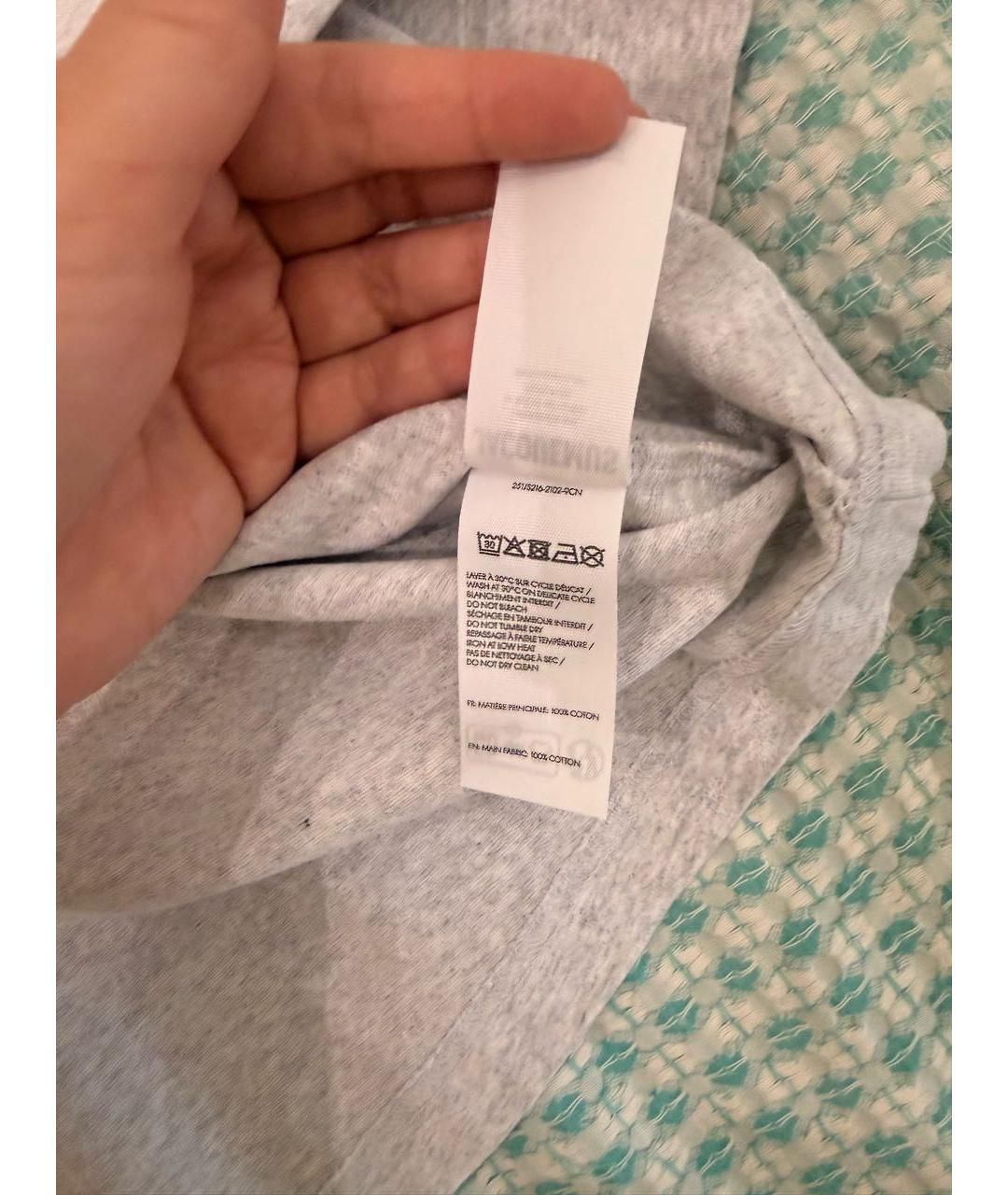 JACQUEMUS Серая хлопковая футболка, фото 4