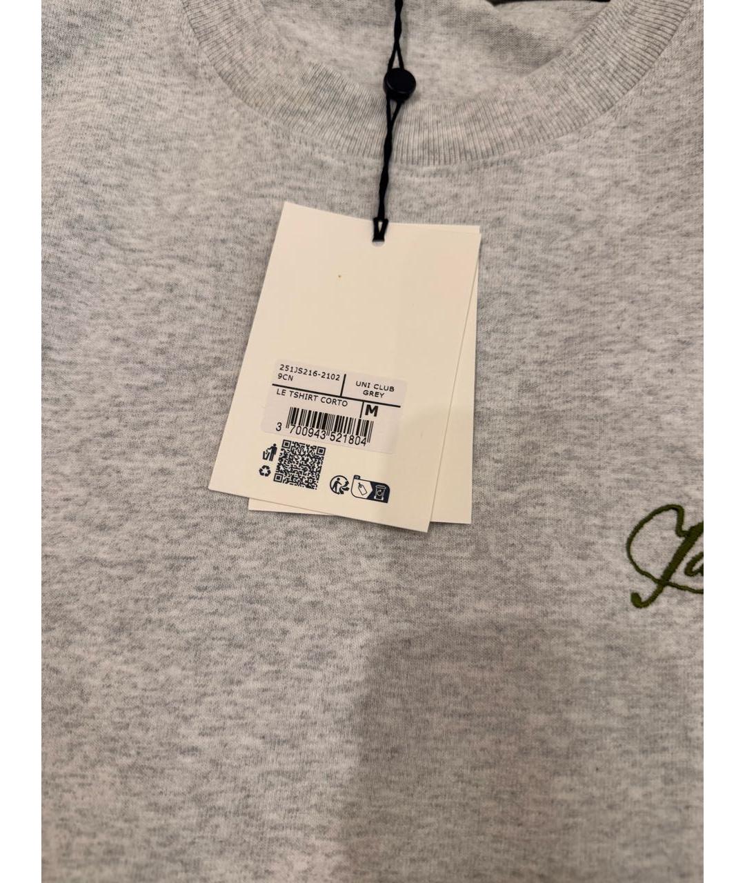 JACQUEMUS Серая хлопковая футболка, фото 5