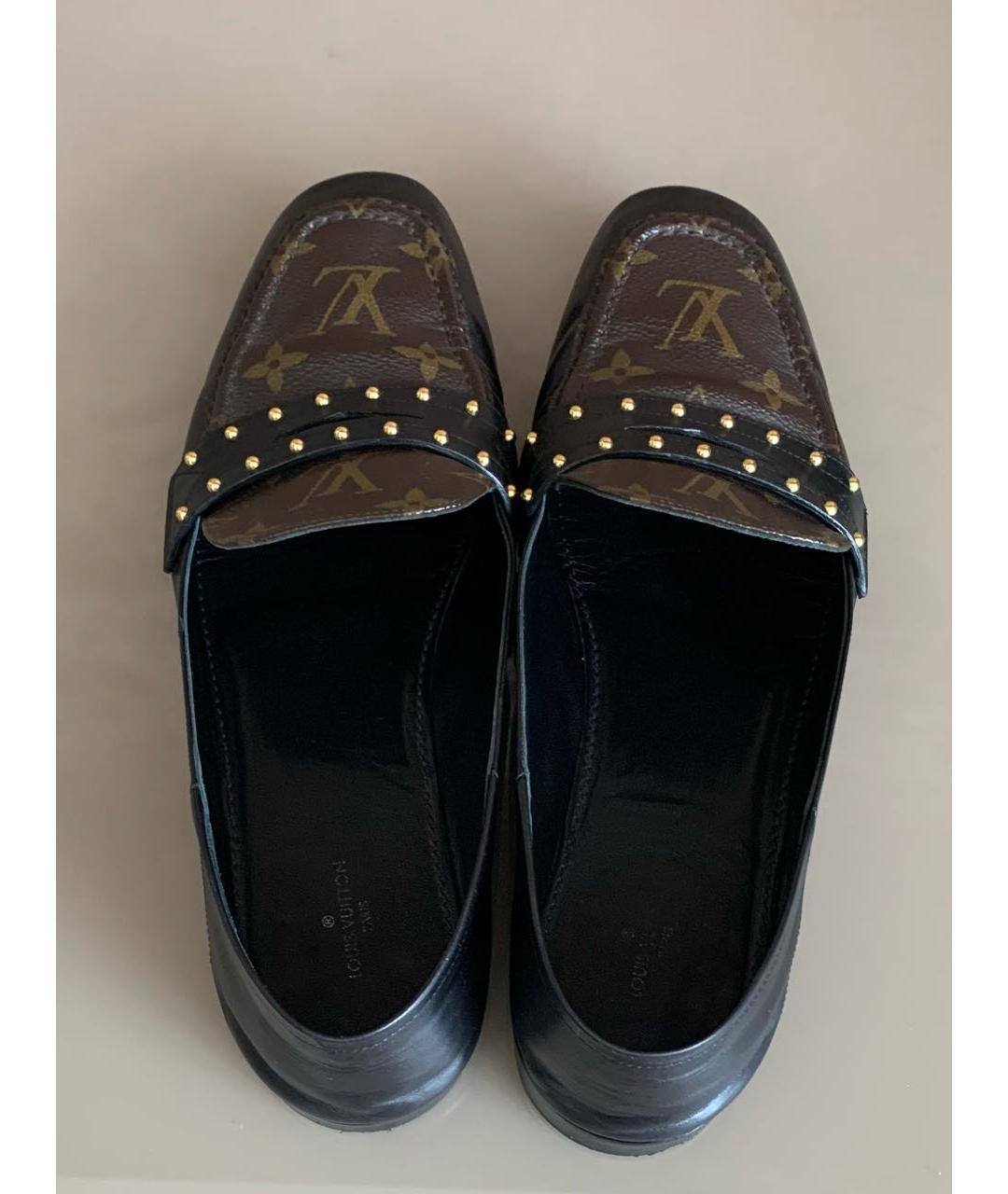 LOUIS VUITTON Черные кожаные лоферы, фото 4