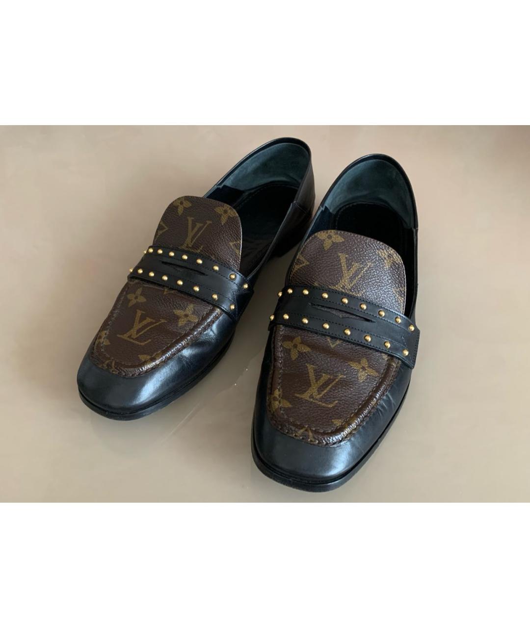 LOUIS VUITTON Черные кожаные лоферы, фото 3