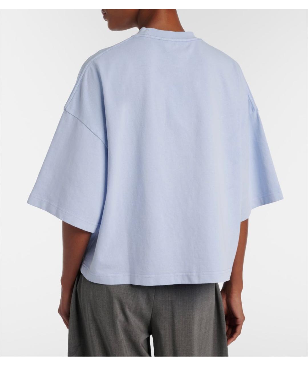 JACQUEMUS Голубая хлопковая футболка, фото 4