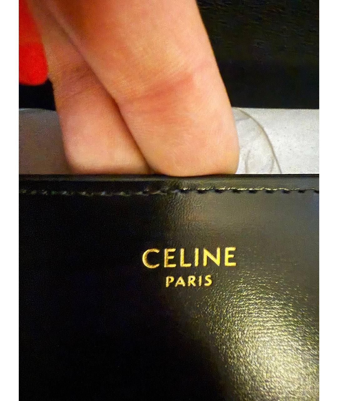 CELINE Черная кожаная сумка через плечо, фото 4