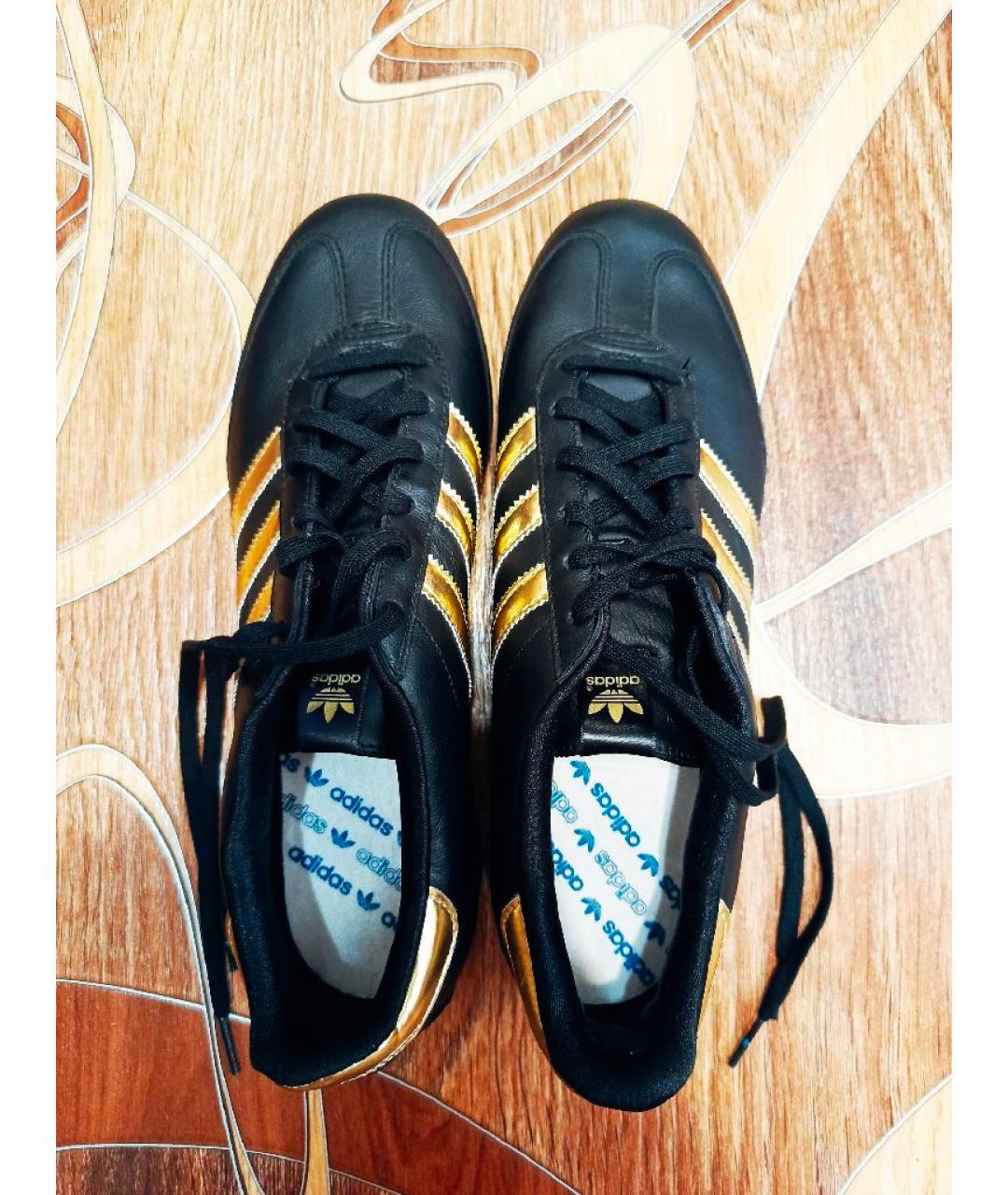 ADIDAS Черные кожаные кроссовки, фото 3