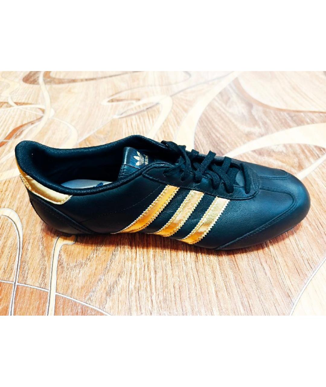 ADIDAS Черные кожаные кроссовки, фото 10