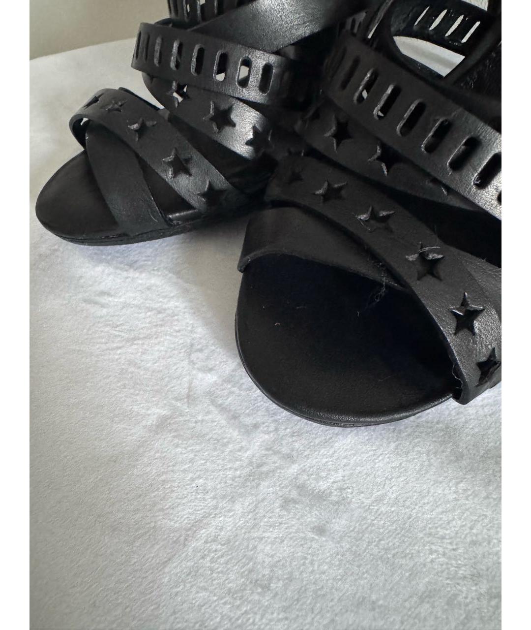 BALMAIN Черные кожаные босоножки, фото 8