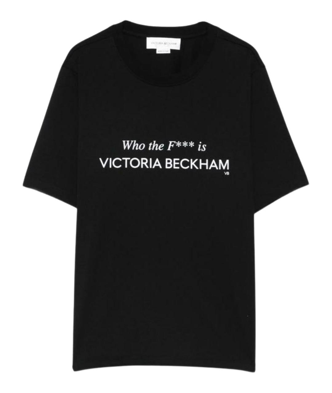 VICTORIA BECKHAM Черная хлопковая футболка, фото 1