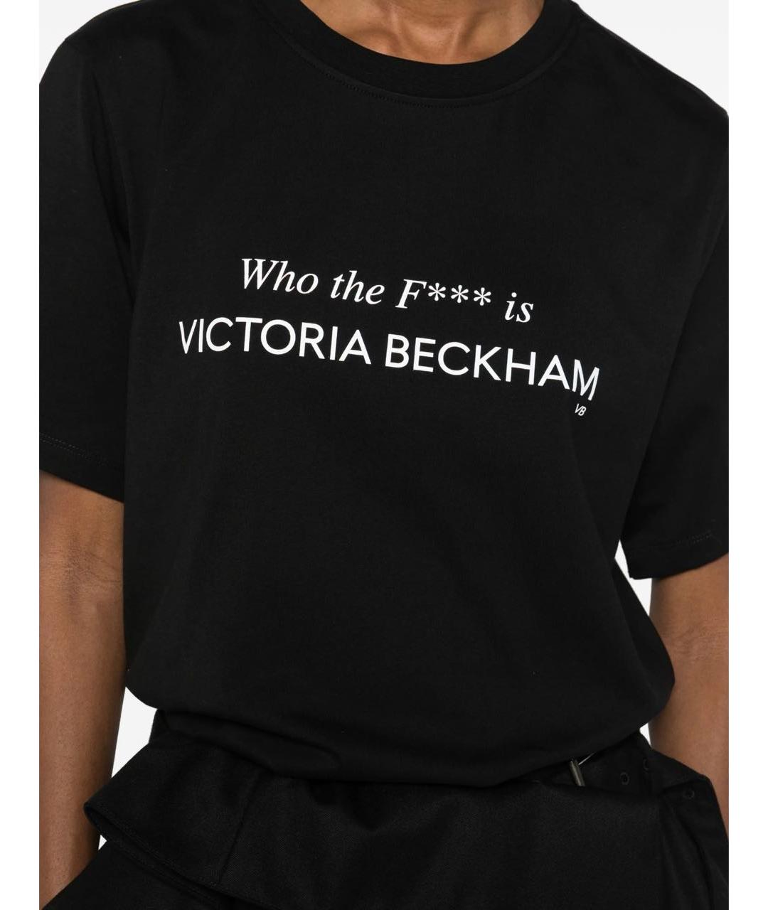 VICTORIA BECKHAM Черная хлопковая футболка, фото 5