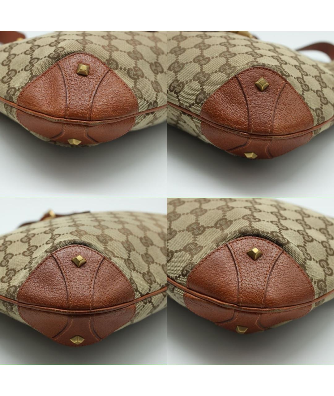 GUCCI Коричневая жаккардовая сумка с короткими ручками, фото 6
