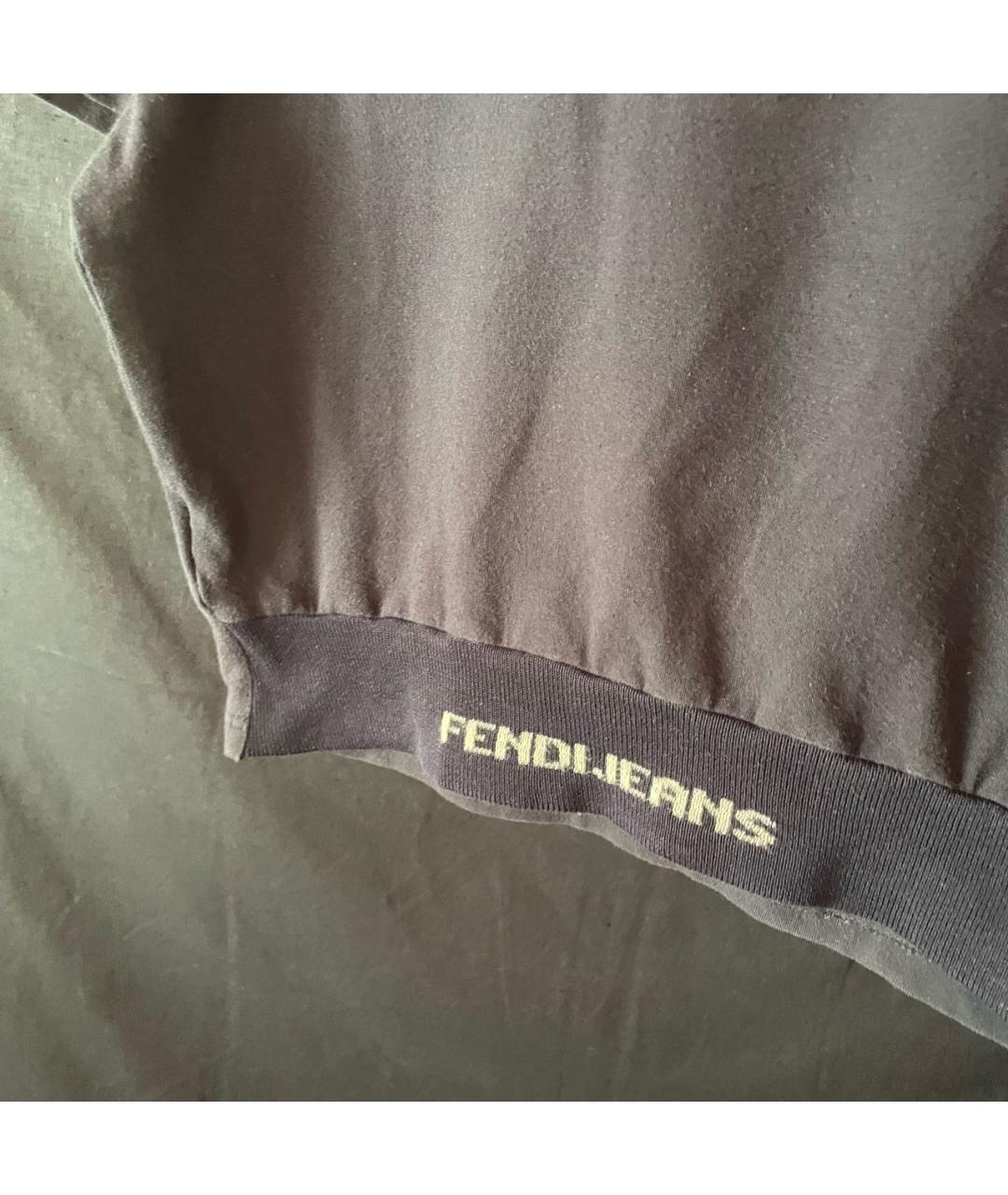 FENDI Темно-синяя хлопковая футболка, фото 6