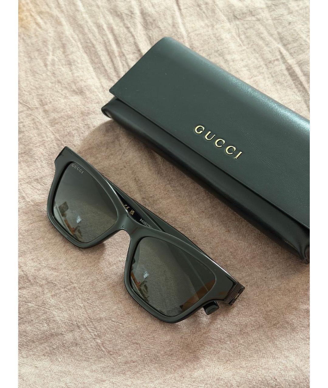 GUCCI Черные пластиковые солнцезащитные очки, фото 2