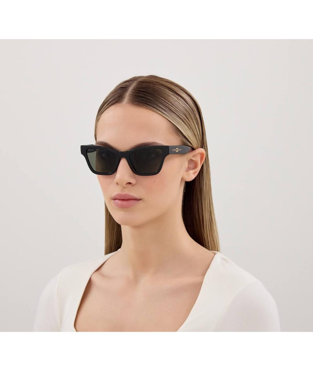 GUCCI Черные пластиковые солнцезащитные очки, фото 8