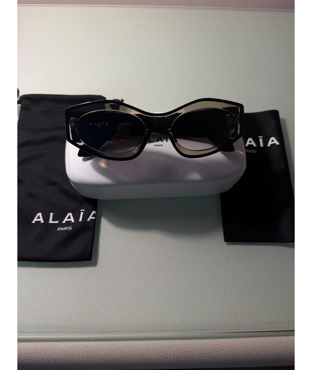 ALAIA Антрацитовые пластиковые солнцезащитные очки, фото 5