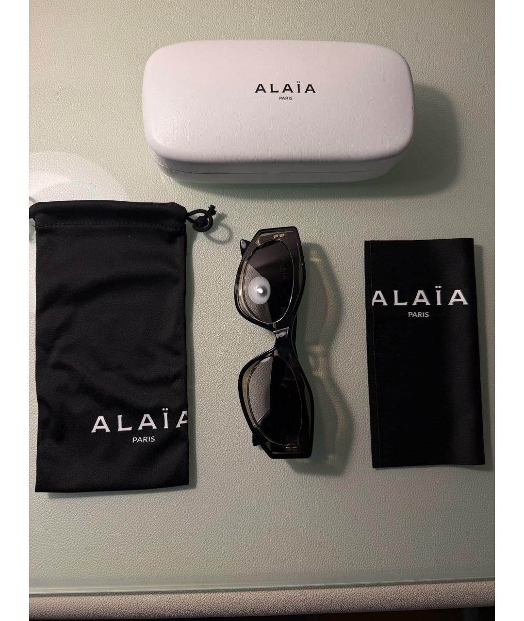 ALAIA Антрацитовые пластиковые солнцезащитные очки, фото 4