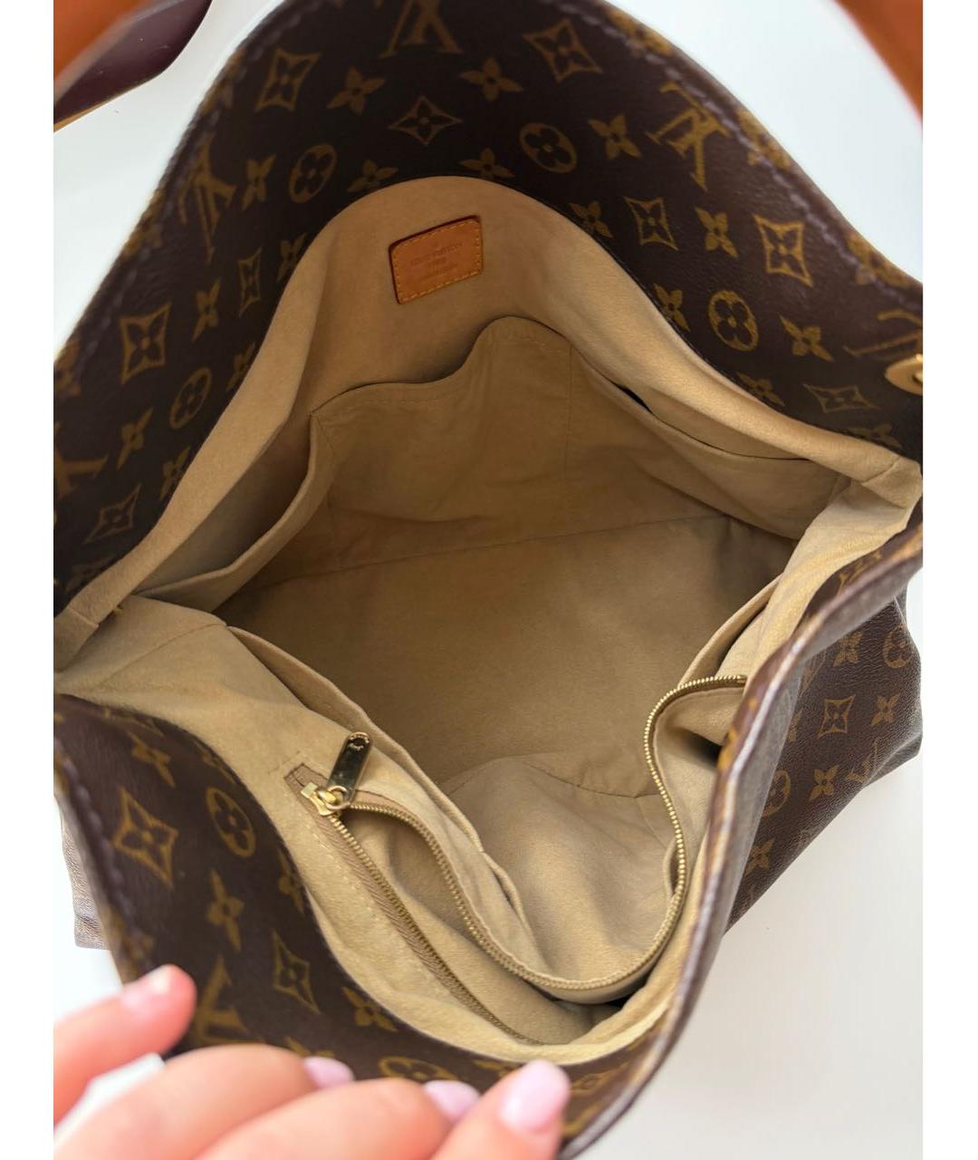 LOUIS VUITTON Коричневая сумка через плечо из искусственной кожи, фото 4