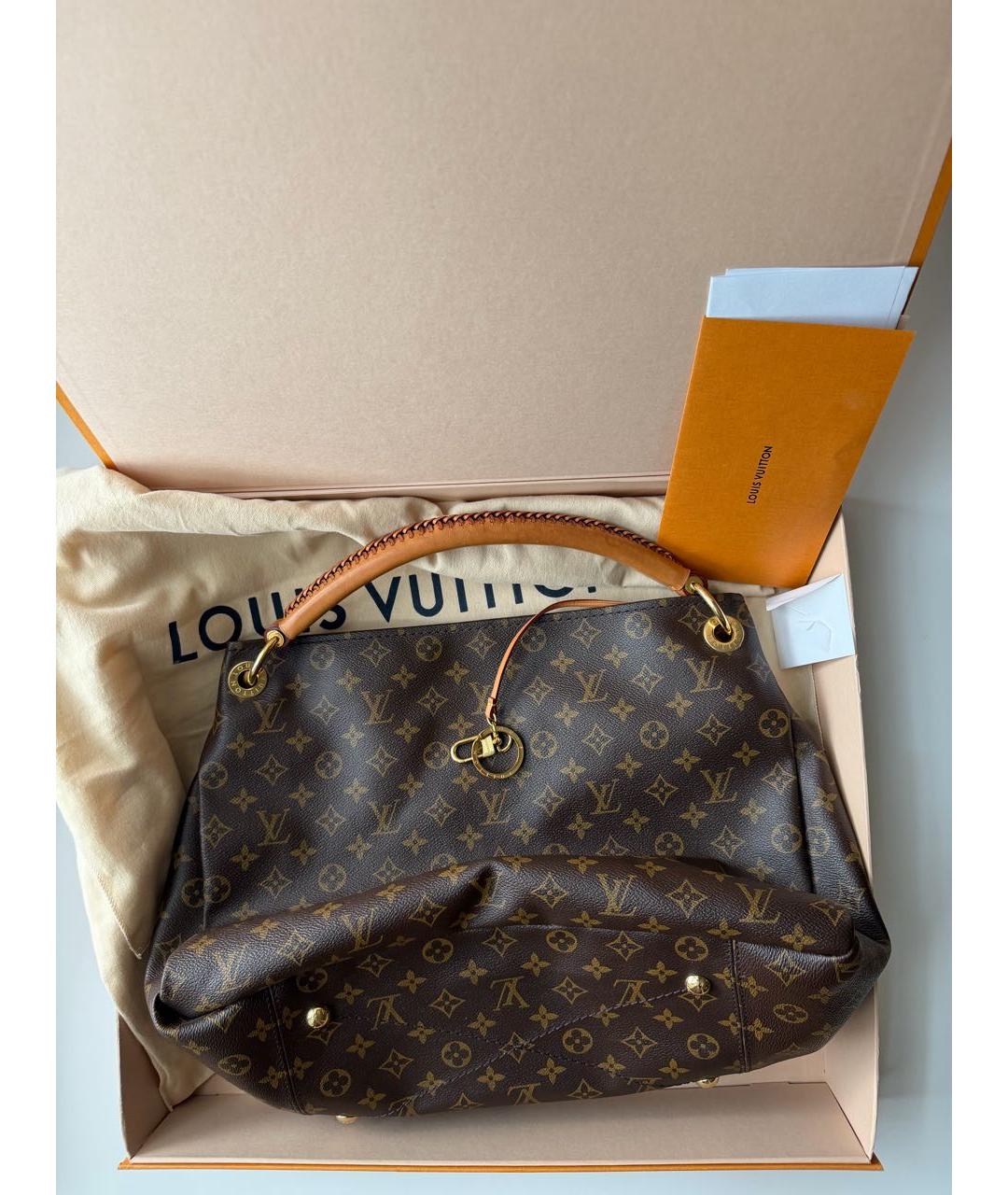 LOUIS VUITTON Коричневая сумка через плечо из искусственной кожи, фото 2