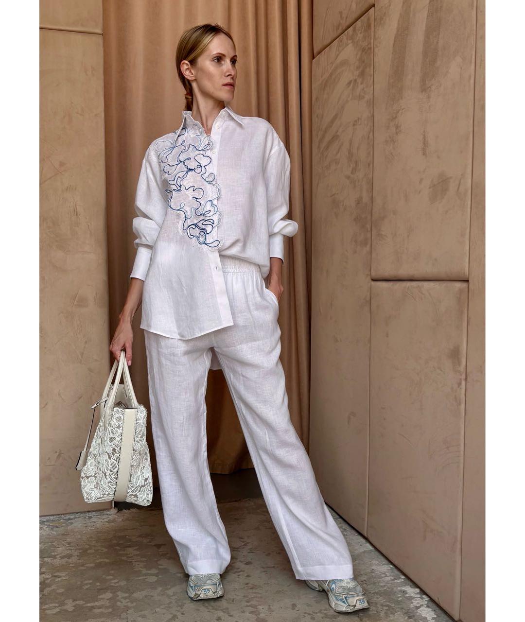 ERMANNO SCERVINO Белый льняной костюм с брюками, фото 8