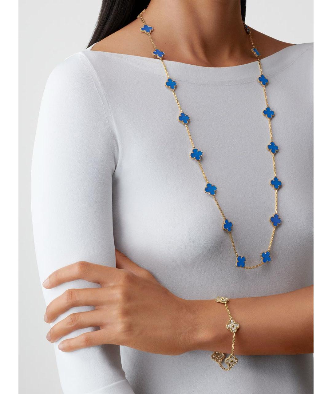 VAN CLEEF & ARPELS Синее колье из желтого золота, фото 3