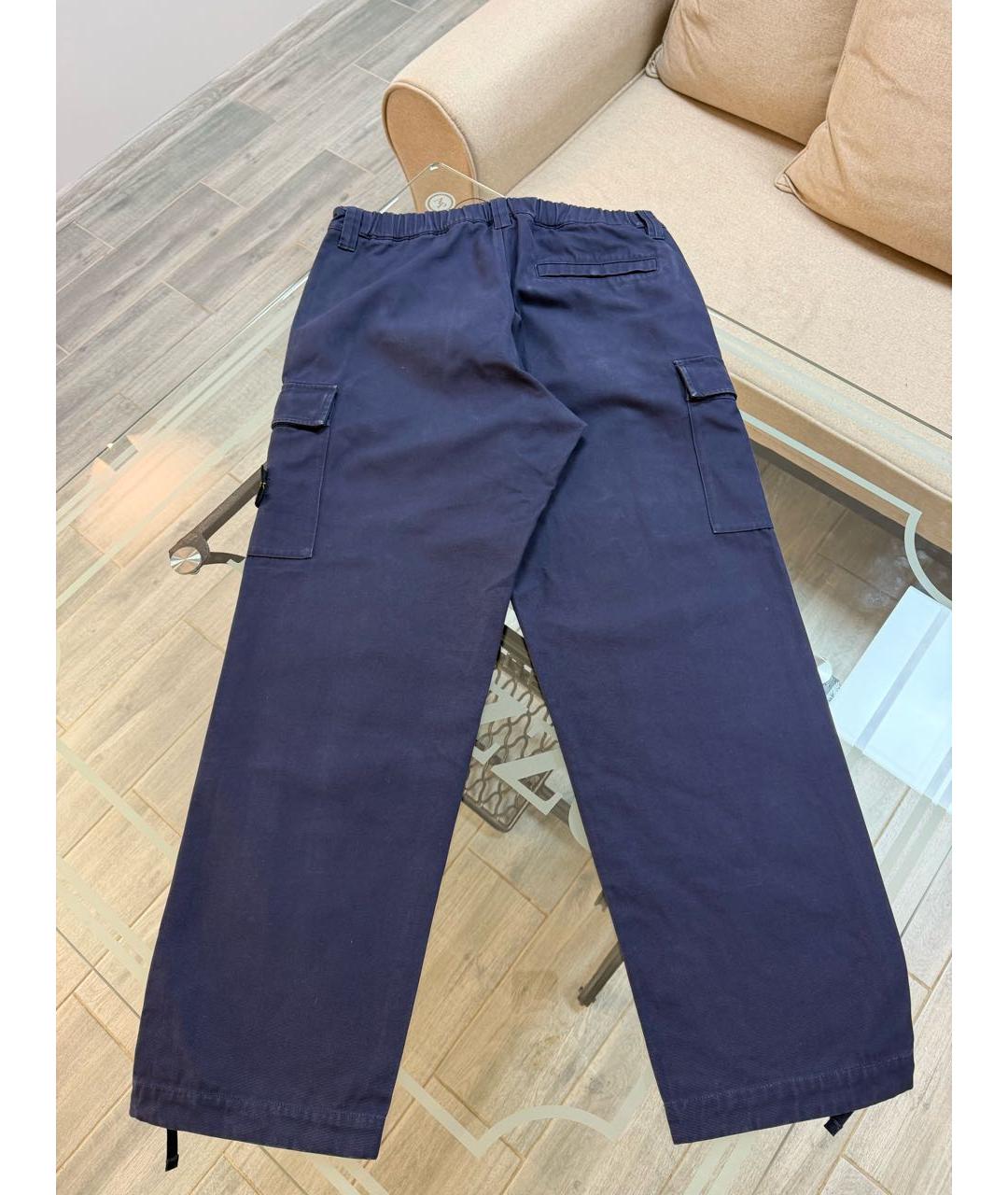 STONE ISLAND Синие хлопковые повседневные брюки, фото 5