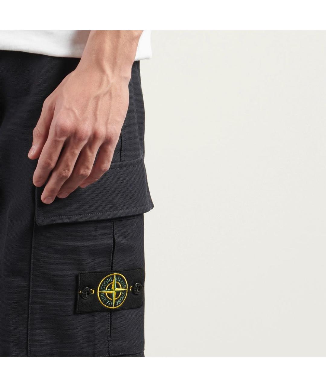 STONE ISLAND Синие хлопковые повседневные брюки, фото 2