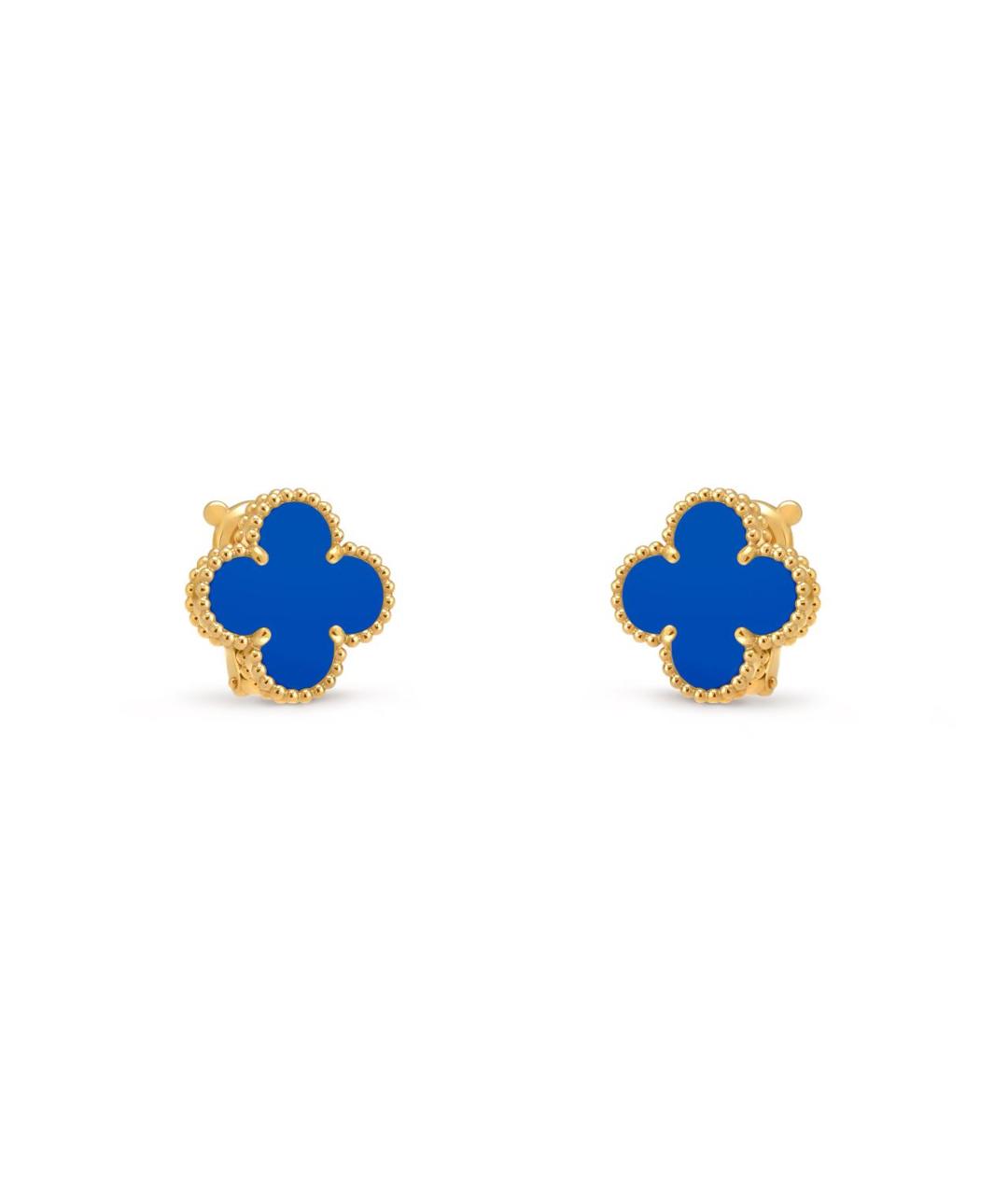 VAN CLEEF & ARPELS Синие серьги из желтого золота, фото 2