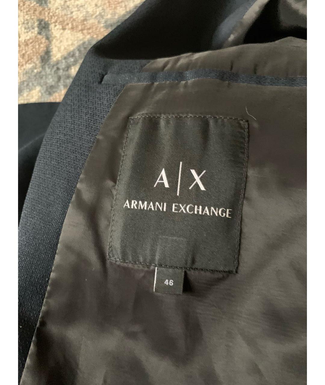 ARMANI EXCHANGE Темно-синий хлопковый пиджак, фото 3