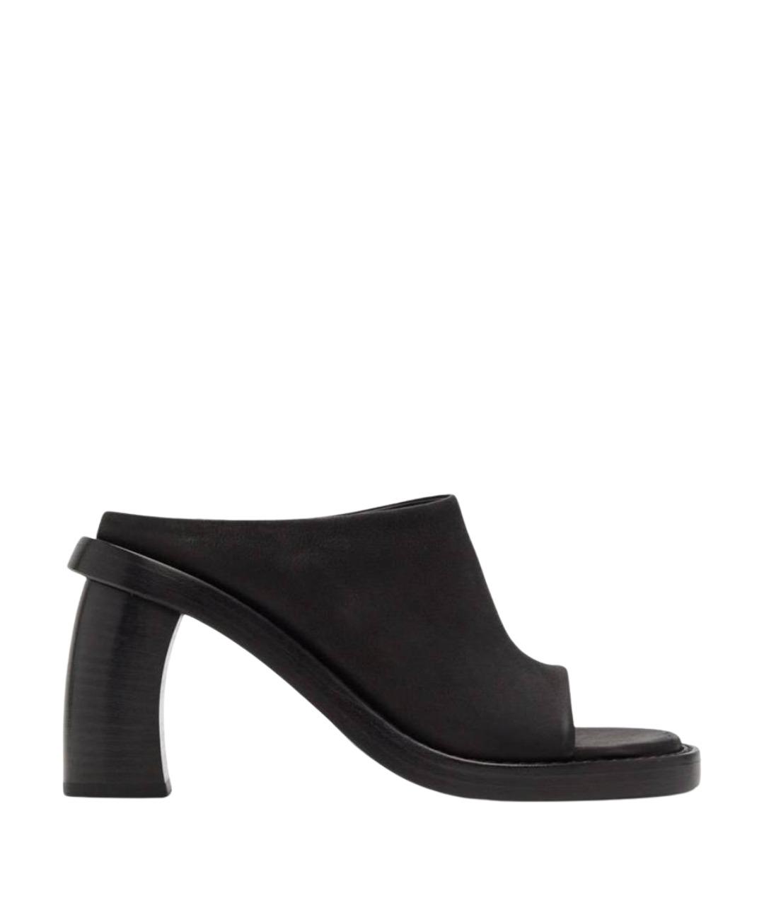 ANN DEMEULEMEESTER Черные кожаные босоножки, фото 1